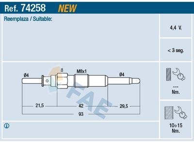 Glow Plug FAE 74258