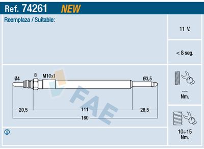 Glow Plug FAE 74261
