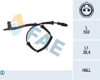 Sensor, wheel speed FAE 78027