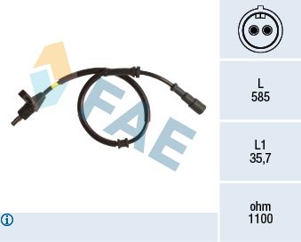 Sensor, wheel speed FAE 78165
