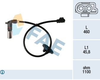 Sensor, wheel speed FAE 78198