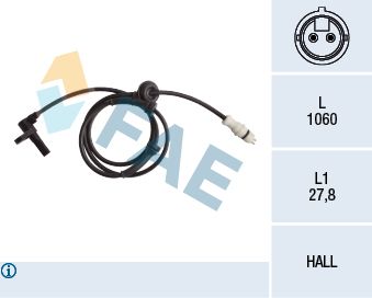 FAE 78254 Sensor, wheel speed