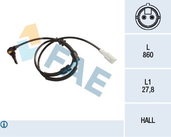 Sensor, wheel speed FAE 78256