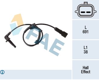 Sensor, wheel speed FAE 78273