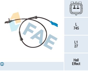Sensor, wheel speed FAE 78302