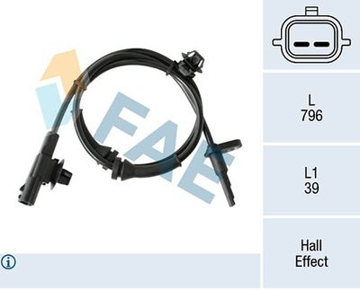 Sensor, wheel speed FAE 78312