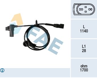 Sensor, wheel speed FAE 78345