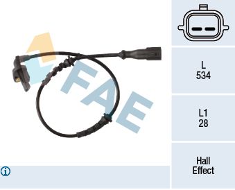 Sensor, wheel speed FAE 78360
