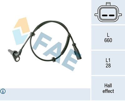 Sensor, wheel speed FAE 78411
