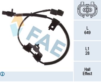 Sensor, wheel speed FAE 78478