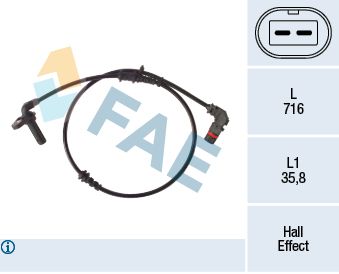 Sensor, wheel speed FAE 78489