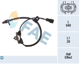 Sensor, wheel speed FAE 78496