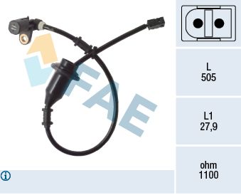 Sensor, wheel speed FAE 78497