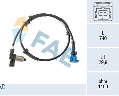 Sensor, wheel speed FAE 78563