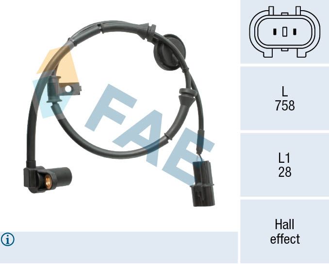 FAE 78576 Sensor, wheel speed
