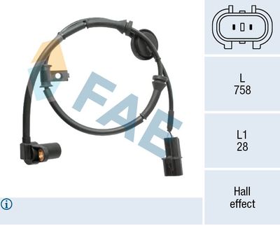 Sensor, wheel speed FAE 78576