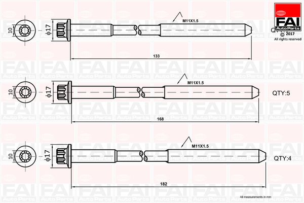 FAI AutoParts B1058 Cylinder Head Bolt Set