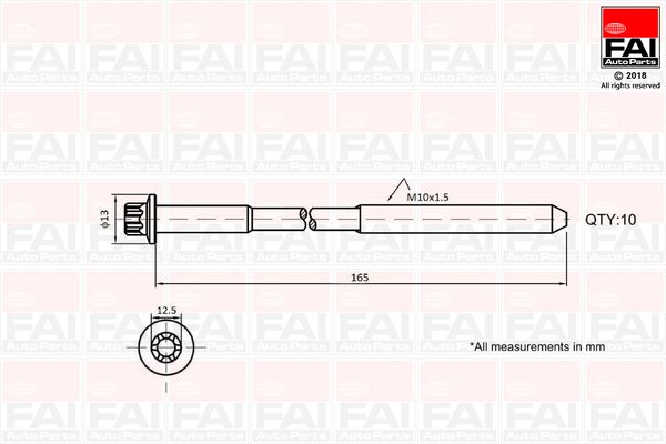 FAI AutoParts B1465 Cylinder Head Bolt Set