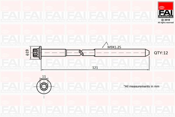 FAI AutoParts B1630 Cylinder Head Bolt Set