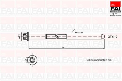 Cylinder Head Bolt Set FAI AutoParts B2111