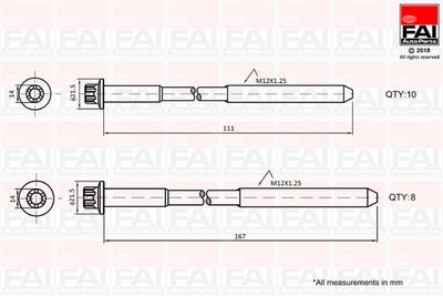 Cylinder Head Bolt Set FAI AutoParts B2124