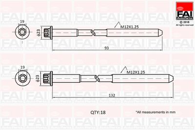 Cylinder Head Bolt Set FAI AutoParts B2201