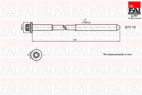 FAI AutoParts B292 Cylinder Head Bolt Set