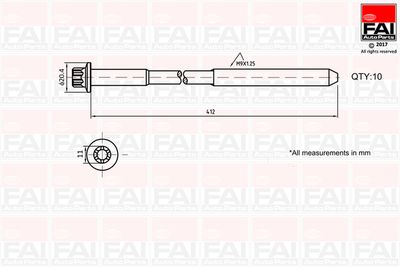 Cylinder Head Bolt Set FAI AutoParts B292