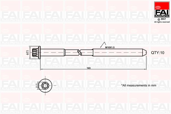 FAI AutoParts B489 Cylinder Head Bolt Set