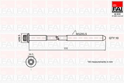 Cylinder Head Bolt Set FAI AutoParts B896