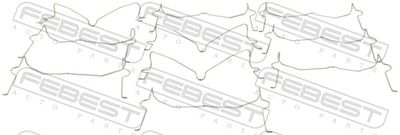Spring, disc brake pad FEBEST 0103-004-PCS10