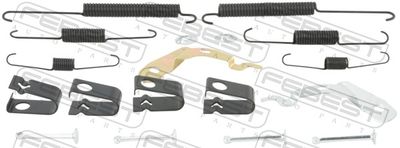 Accessory Kit, parking brake shoes FEBEST 0704-JB627R-KIT