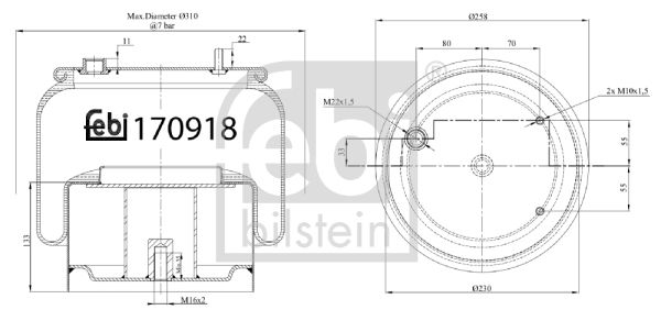 FEBI BILSTEIN 170918 Bellow, air suspension