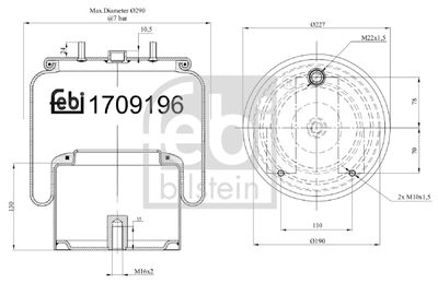 Bellow, air suspension FEBI BILSTEIN 170919