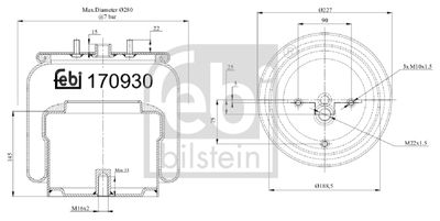 Bellow, air suspension FEBI BILSTEIN 170930