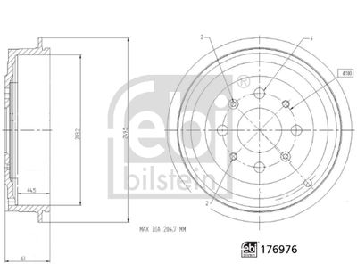Brake Drum FEBI BILSTEIN 176976