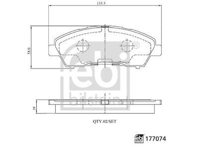 Brake Pad Set, disc brake FEBI BILSTEIN 177074