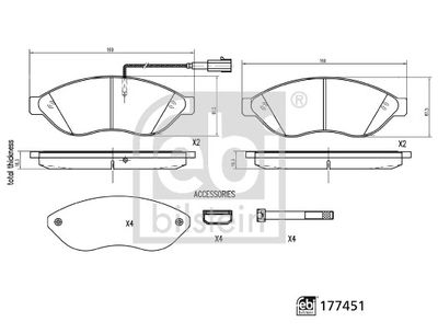 Brake Pad Set, disc brake FEBI BILSTEIN 177451