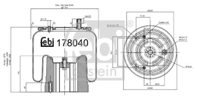 Bellow, air suspension FEBI BILSTEIN 178040