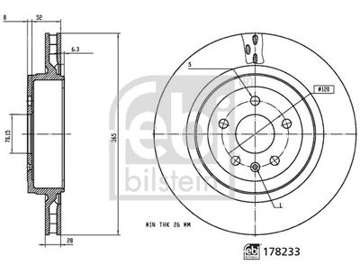 Brake Disc FEBI BILSTEIN 178233