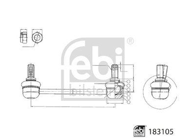 Link/Coupling Rod, stabiliser bar FEBI BILSTEIN 183105