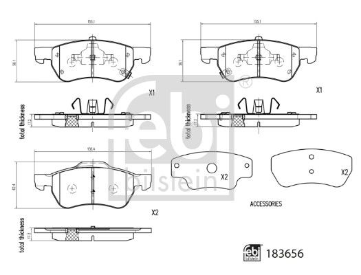 FEBI BILSTEIN 183656 Brake Pad Set, disc brake