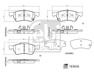 Brake Pad Set, disc brake FEBI BILSTEIN 183656