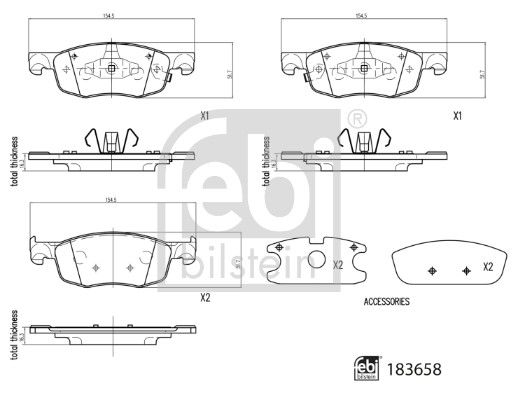 FEBI BILSTEIN 183658 Brake Pad Set, disc brake