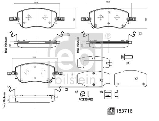 FEBI BILSTEIN 183716 Brake Pad Set, disc brake
