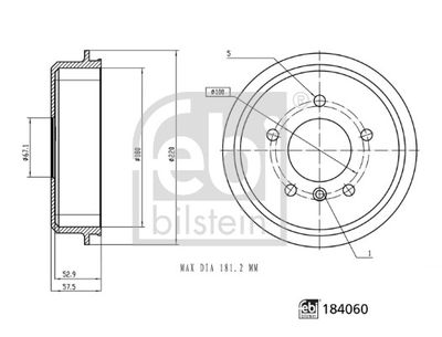 Brake Drum FEBI BILSTEIN 184060