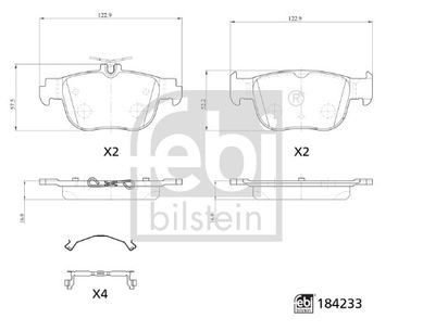 Brake Pad Set, disc brake FEBI BILSTEIN 184233