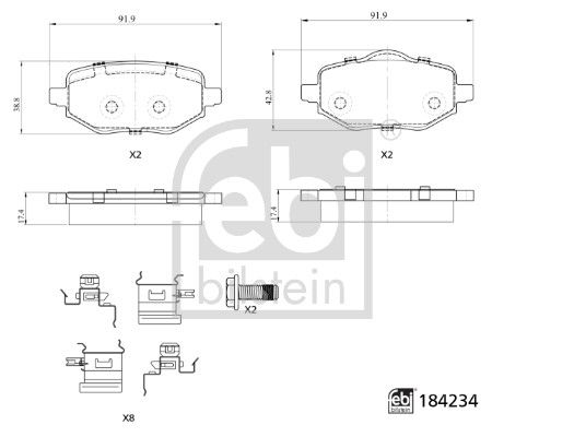FEBI BILSTEIN 184234 Brake Pad Set, disc brake