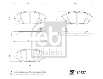 Brake Pad Set, disc brake FEBI BILSTEIN 184437