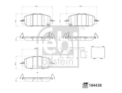 Brake Pad Set, disc brake FEBI BILSTEIN 184438